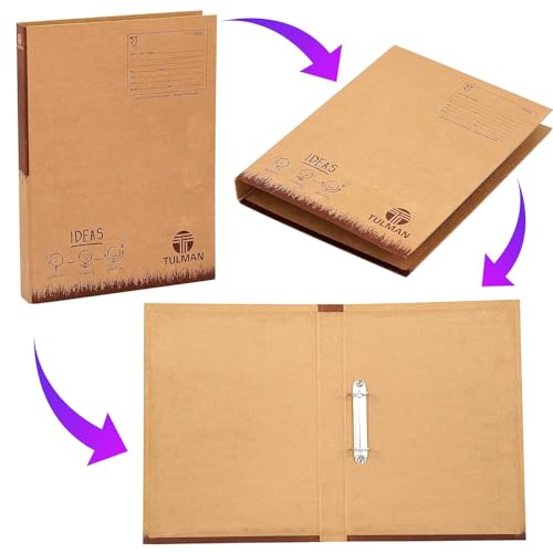 Image of TULMAN D Ring Binder Office File for A4 & Legal Size Documents & Certificate Holder - 38x3x26 CM -Khakhi Pack of 6