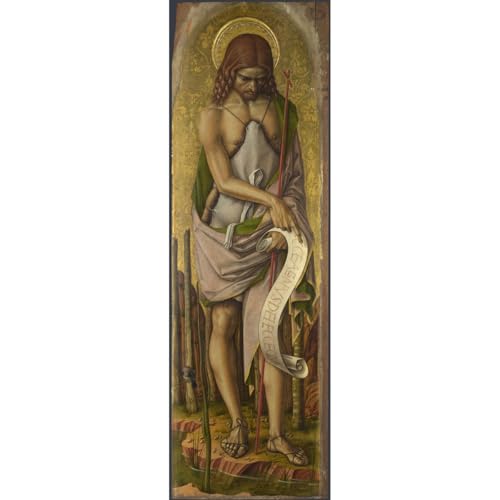 Impression sur toile roulée de Saint Jean-Baptiste par Carlo Crivelli en format 61 x 81 cm