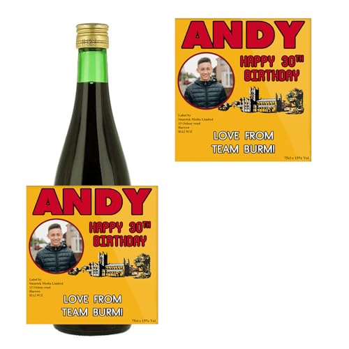 Photo Personalised Bottle Label Sticker for Buckfast Tonic Wine Birthday Xmas Anniversary