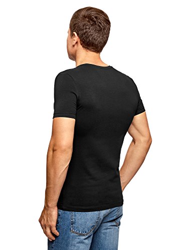 Oodji Ultra Uomo T-Shirt Basic (Pacco di 2), Nero