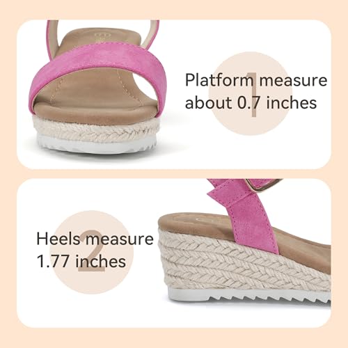 Image of PANDNAINJIA Girls Sandals Wedge Platform Heels Dress Shoes | Little Big Kids Heel Espadrille Lightweight Open Toe Summer Flower Girl Wedding Party Shoes
