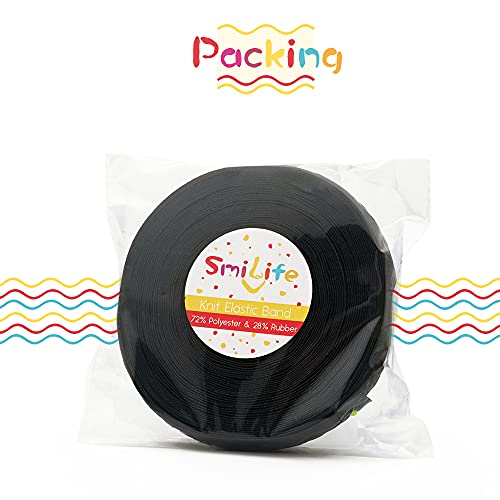 Smilife Silicone Gripper Tape For Clothing, 1.1 Inches Non-Slip Gripper Elastic For Sewing, Silicone Gripper Elastic Band, 12 Yards, Black #TOP1