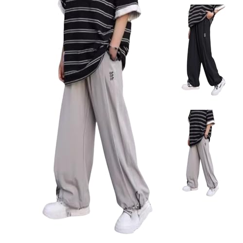 Boys Baggy Parachute Sweatpants Wide Leg Elastic Waist Joggers Teens Trendy Y2K Streetwear Athletic Pants with Pockets