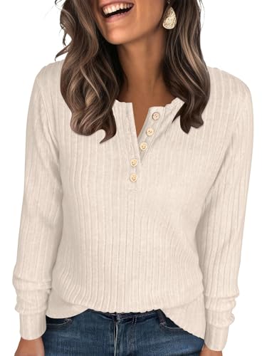 ANRABESS Womens Long Sleeve Henley Shirts Button Down Tunic Tops Fall Lightweight Sweaters Business Casual Blouses 2025