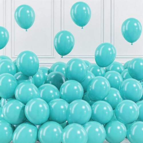 Image of Togvu Teal Balloons, 50Pack 5 Inch Small Mini Turquoise Latex Party Balloons for Tropical Aloha Luau Summer Birthday Graduation Bachelorette Mermaid Pool Ocean Party Decorations Supplies