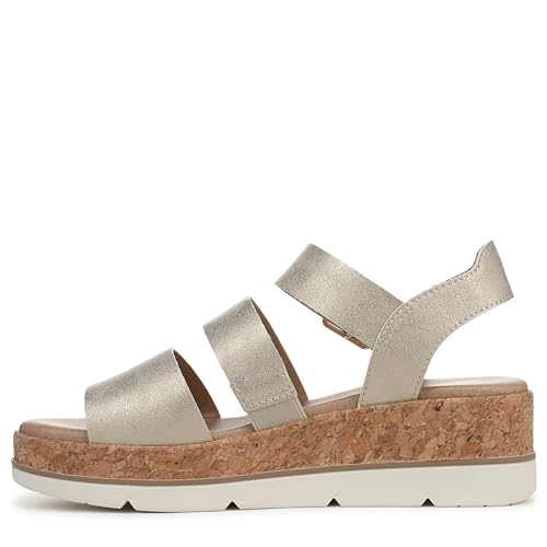 Dr. Scholl's Womens Once Twice Wedge Sandal Gold Metallic 7 M - image 9