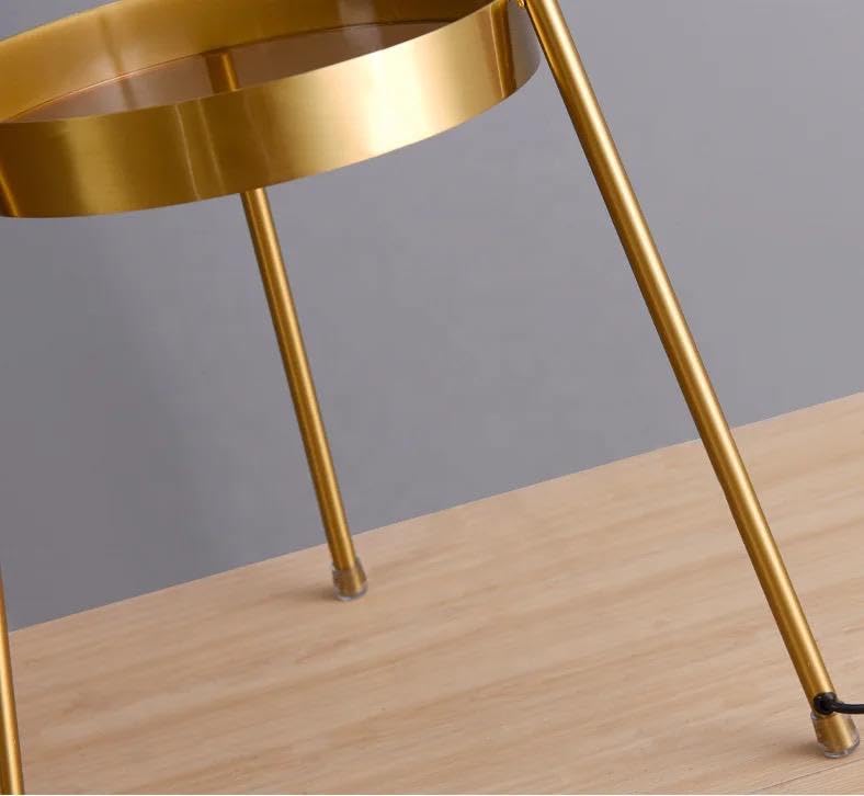 Image of blissbells Modern Feather Shade Tripod Floor Lamp with Gold Metal Frame | Decorative Standing Lamp for Living Room, Bedroom, Corner Lighting | Elegant Nordic Home Decor Floor Light