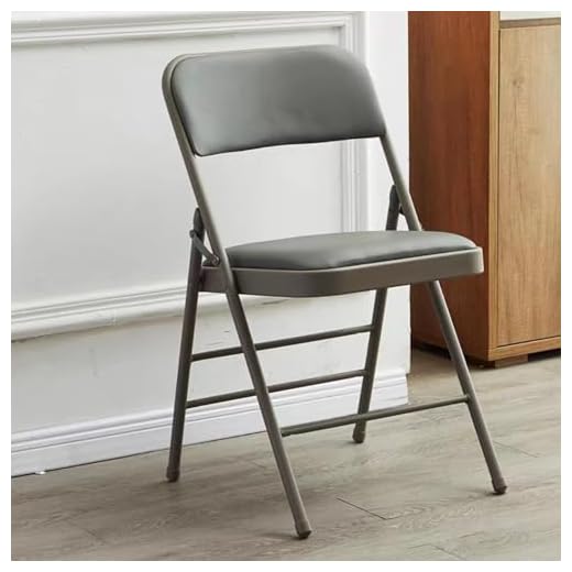 Deluxe Fabric Padded With Heavy Duty Steel Metal Frame Folding Back Rest Chair Strong Steel Metal Frame Fabric Padded Folding Office Computer Back Rest Chair For Home Garden Office Computer Desk (Col