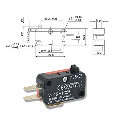Micro-interrupteur pour sécurité porte de four micro-ondes et fin de course mécanique 5PCS - 6