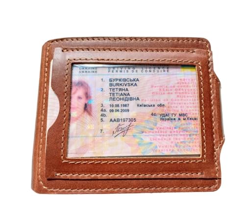 Mens Leather Wallet with Money Clip - ID Window or Coin Pocket - Slim Bifold RFID Blocking - Genuine Thin Minimalist - Gift Idea (Brown2)3
