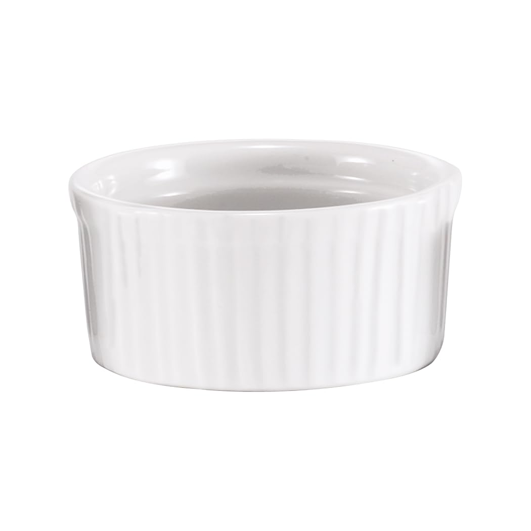 Browne Foodservice 2.5 Ounce Ceramic Ramekin, White, Set of 96
