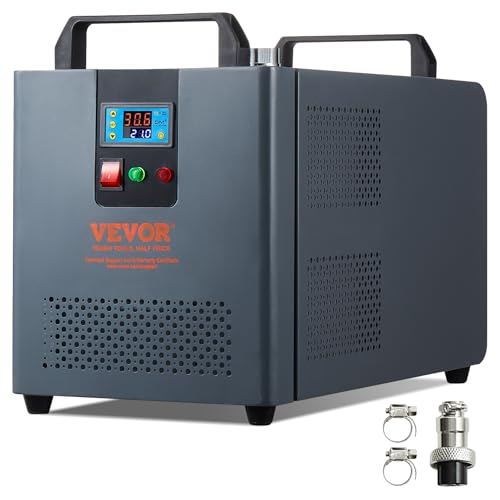 VEVOR Industrial Water Chiller, KH-6000, 200W Industrial Water Cooler with Compressor 7.8 L/min Max Flow Rate, for 60W 70W 80W 90W 100W CO2 Laser Engraving & Cutting Machine