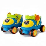 JIVMOV Kids Adjustable Roller Skates Toddlers Skates for Girls and Boys Age 2-6 Years Old Children's Quad Roller Skates for Beginners Baby (Astro Blue)