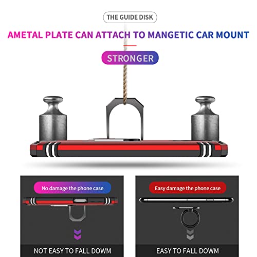 Leyi Phone Case For Samsung Galaxy A12, Samsung A12 Case With Screen Protector [2 Pack] For Women Girls, [Military-Grade] Magnetic Ring Holder Kickstand Protective Phone Cases For Galaxy A12 5G, Red #TOP5