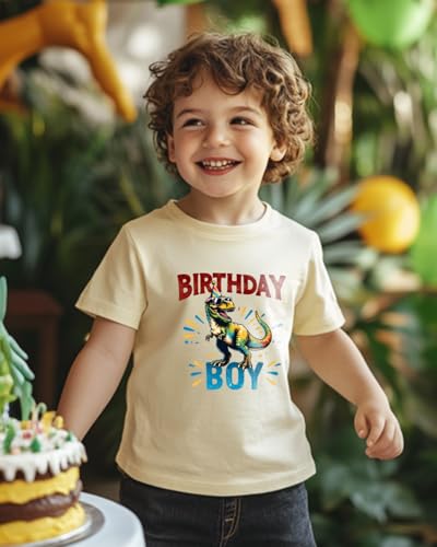 Birthday Boy Shirt Toddler 2nd 3rd 4th 5th 6th 7th 8th Dinosaur Shark Graphic T-Shirt Birthday Gift Short Sleeve Cotton Tee2