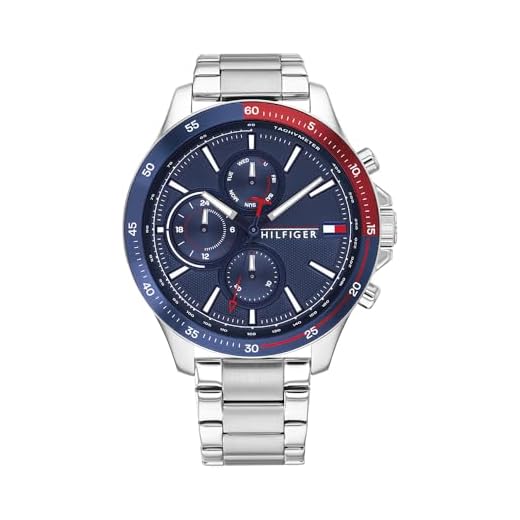 Tommy Hilfiger Reloj Analógico de Cuarzo multifunción para hombre con Correa en Acero Inoxidable plateada - 1791718