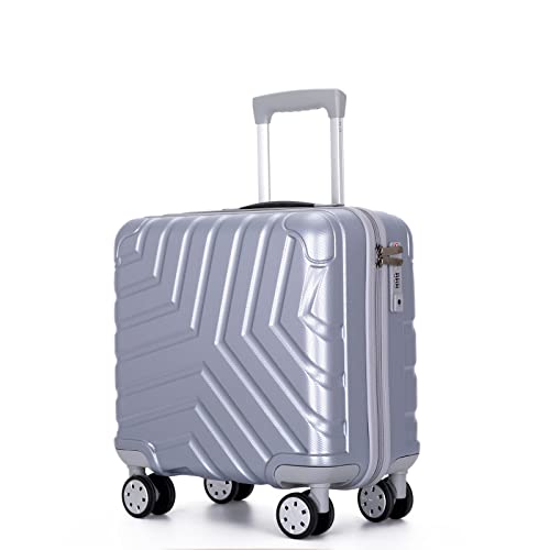 Campfun Hardcase Luggage 16-In, Carry-On Luggage With Universal Spinner Silent Wheels And Tsa Lock, Travel Suitcase Lightweight Essentials Durable For Business Travel Or Take To School, Silver #TOP5