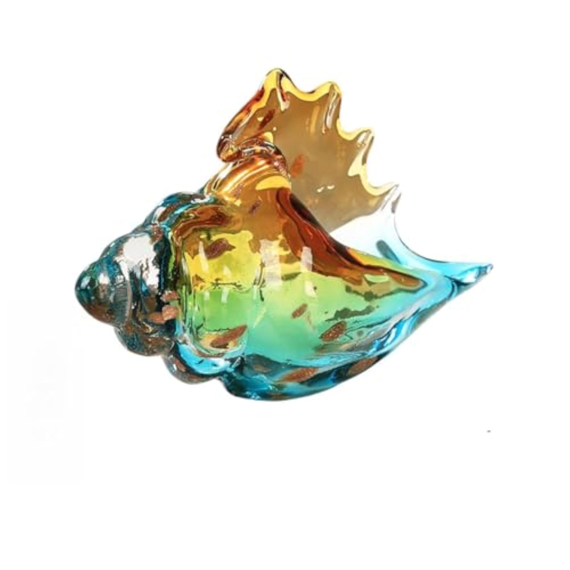Elegant Green Sea Animal Glass Figurine
