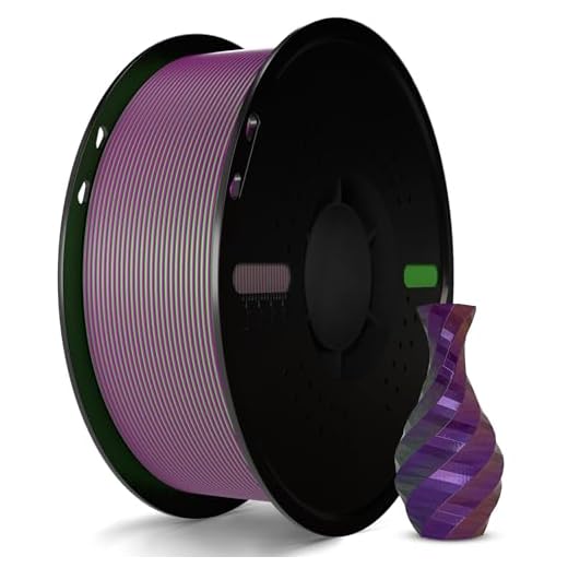 Miailuy 1.75mm Tricolor PLA 3D Printer Filament(SilkGreenPurpleCopper), Iridescent Effect, 3D Silk Rainbow Filament Changes Color with Viewing Angle, Dimensional Accuracy +/-0.02mm, 2.2lbs/Spool