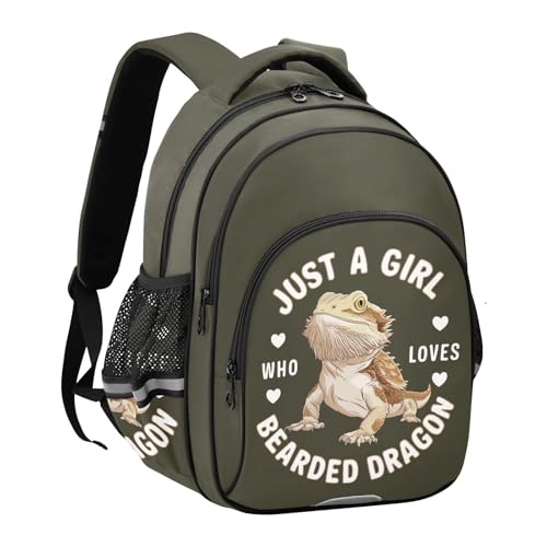 Bearded Dragon Backpack for Kids Elementary School Bag Boys Girls Bookbag Travel Backpack Daypack2