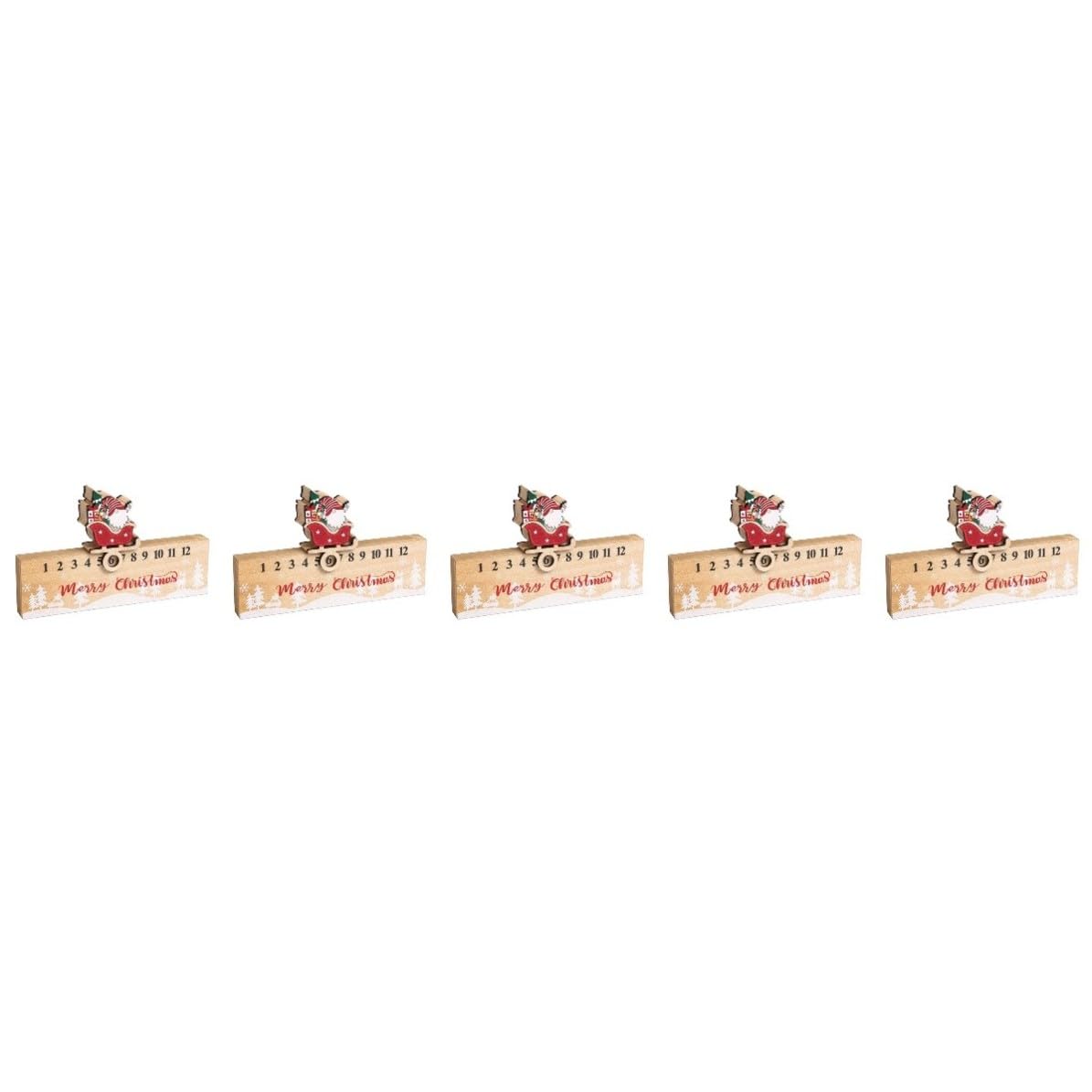 BESPORTBLE 5 Pezzi Calendario Avvento in Legno Decorativo Natalizio da