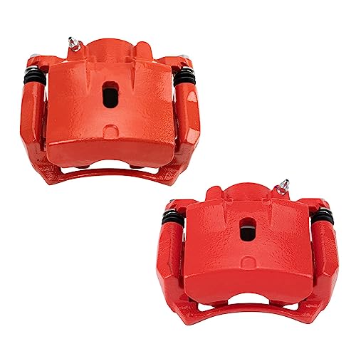 Image of TRQ Performance Front Driver and Passenger Side Brake Caliper Set Compatible with 08-10 Chevrolet HHR with Rear Drum Brakes 06 Chevrolet HHR 07 Chevrolet HHR LS 07 Chevrolet HHR LT 11 Chevrolet HHR