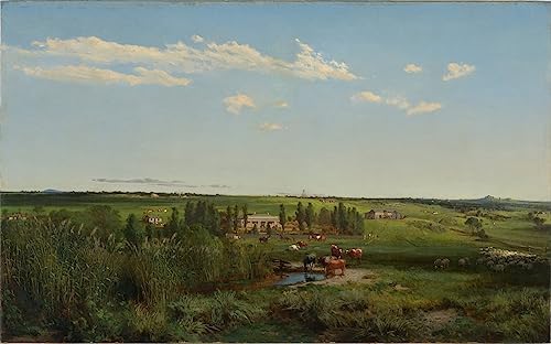 Tableau Louis Buvelot La Ferme du Mont Fyans - Solution idéale pour grand mur vide 60x90
