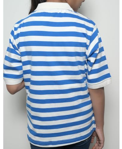 Image of ANGEL'S CLOTH HOUSE Women's Striped Collar Half Sleeve Cotton T-Shirt Foe Women