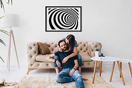 Spirale Avec Des Rayures Cadre Bois 70x50 cm au design moderne unique