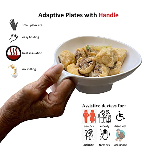 Adaptive Feeding Bowl for Elderly and Disabled Adults – Non Spill Scoop Bowl for One-Handed Eating, Arthritis, Parkinson’s and Stroke Recovery Eating Aid by Senior ICare - Image 3