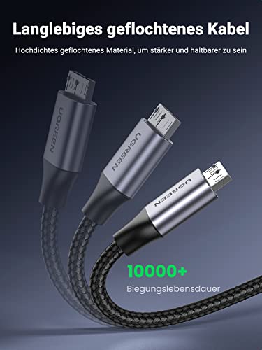UGREEN USB 3.0 Micro B Kabel USB 3.0 Stecker auf Micro B Stecker Datenkabel für externe Festplatten Seagate, Toshiba Canvio, Western Digital (WD), My Passport, Galaxy S5, Note 3/ Pro 12.2 usw. (0.5m) – Ansicht 5