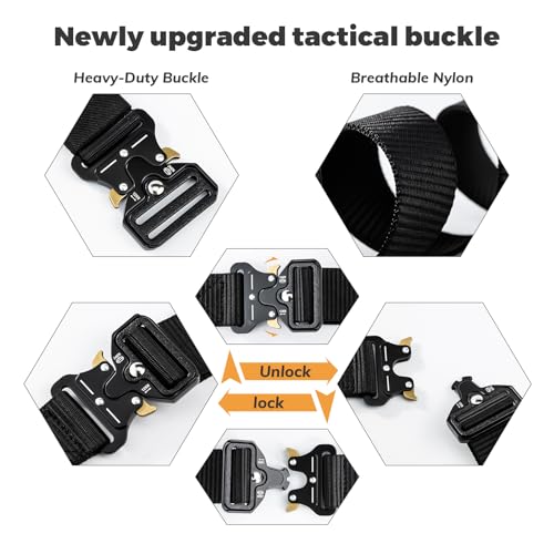 Tactical Belt Military Style Work Hiking Riggers Web Nylon Belts with Quick Release Metal Buckle2