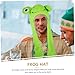 SKISUNO Plush Frog Hat with Moving Ears Cute Cartoon Animal Cap for Cosplay Party Lightweight Portable Fun Accessory for All Ages