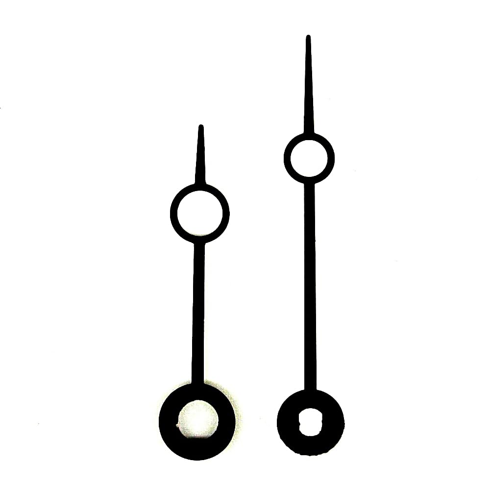 Replacement Black Metal Clock Hands Compatible With German Euroshaft Mechanism Movements DIY Repair 46mm (B)