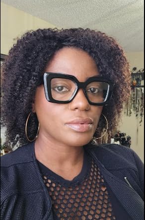 Image of FEISEDY Oversized Square Blue Light Blocking Glasses for Women Men Fashion Computer Glasses Reduce Eye Strain B0111