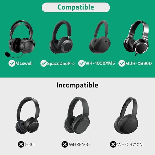 Geekria Shield Case for Over-Ear Headphones, Replacement Hard Shell Travel Carrying Bag with Cable Storage, Compatible with Audeze Maxwell, Soundcore SpaceOnePro, SONY WH-1000XM5 (Dark Grey)