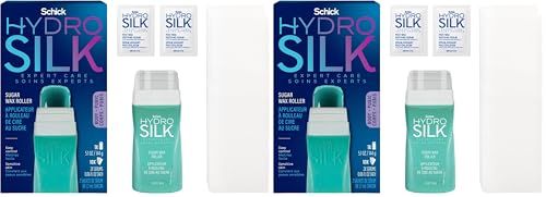 Image of Schick Hydro Silk Sugar Wax Roller for Body + Pubic Hair Removal | Roll On Wax Kit for Body and Bikini Line Hair Removal (Pack of 2)