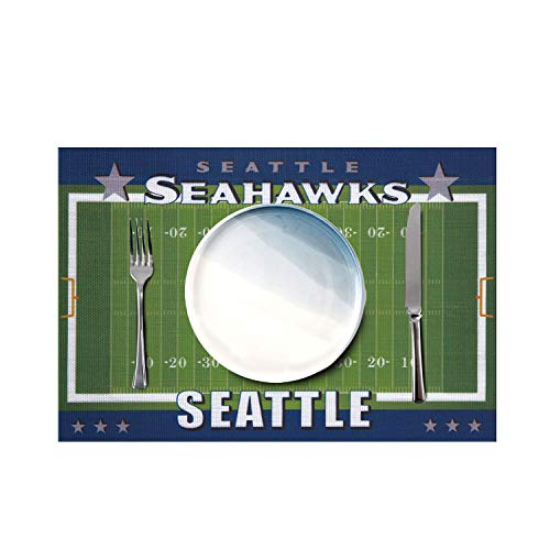 image for MT-Sports Football Team Logo 4 Pcs PVC Placemats Mats Pads Coasters He