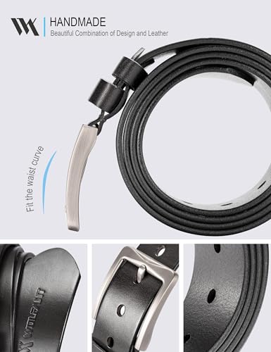 Image of WOLFANT 1.5 inch Full Grain Leather Belt for Men,100% Italian Solid Leather