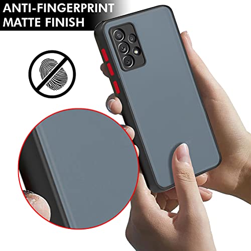 Image of TheGiftKart Translucent Hybrid Back Case Cover for Samsung Galaxy A13 4G | Smoked Matte Back | 360 Degree Protection | Protective Hard Back Case Cover for Samsung Galaxy A13 4G (Black Bumper)