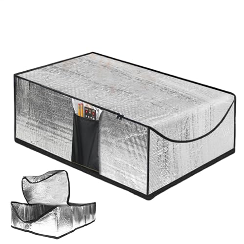 Attic Ladder Insulation Cover Fireproof Waterproof Attic Stairway Insulation Cover Zipper Attic Stairs Insulated Cover Loft Hatch Insulation Attic Opening Cover With 2 Small Pocket 138x65x28 Cm