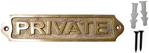 Sam Star Brass Metal Door Sign Plaques| Antique Finish| Easy DIY Installation Plaques| Best Home Decor Plaques| Plaques for Gents, Ladies, Office, Laundry, Restroom, Push, Pull, Parking (PRIVATE)