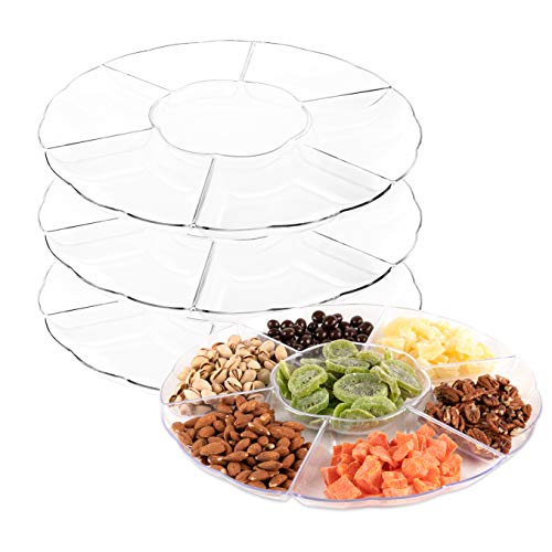 Impressive Creations Clear Round Plastic Serving Tray – Pack of 12 – Heavyweight