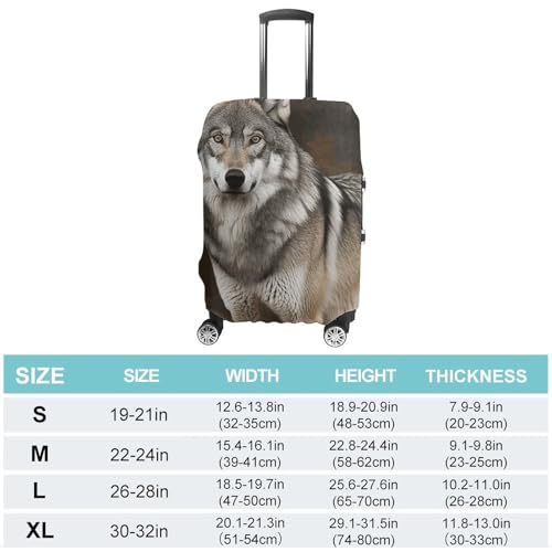Wild Wild Gray Wolf Luggage Cover, Washable Elastic Suitcase Cover Protector Fit 18-32 Inch Luggage2