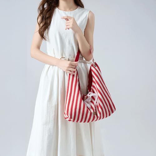 Bow Purse Stripped Bow Purse Large Shoulder Bag Handbag with Lace Detail Chic Trendy Gifts for Women Daily Use2