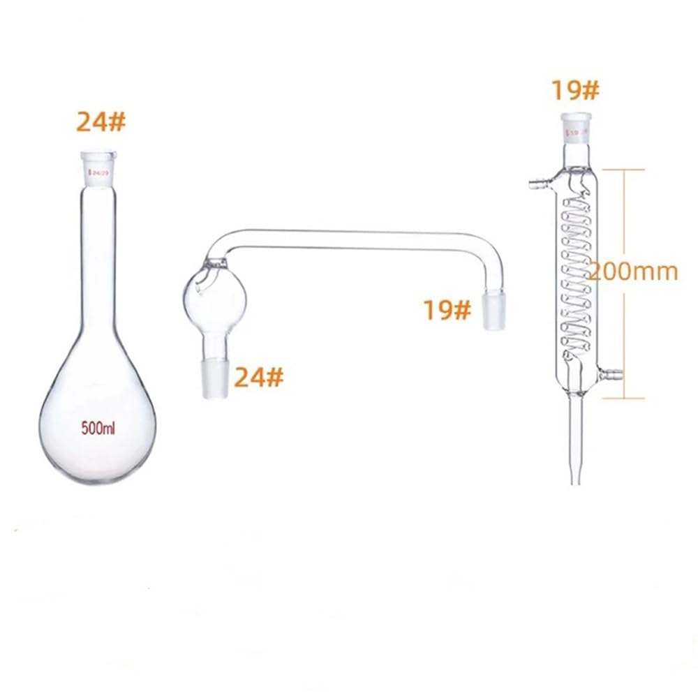 Instrumentos y Equipos de Laboratorio Aparato de destilación de 500 ml Cristalería de laboratorio Unidad de destilación