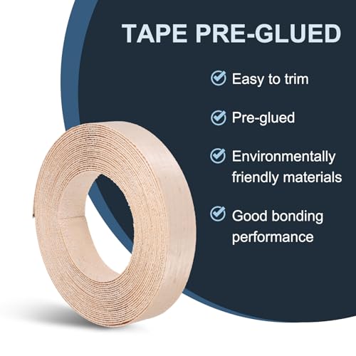 PATIKIL Ahorn Kantenumleimer Selbstklebend, 25mm x 7.62m Klebeleisten Selbstklebend Flexibles Kantenband Kantenumleimer mit Schmelzkleber für Möbelrestaurierung