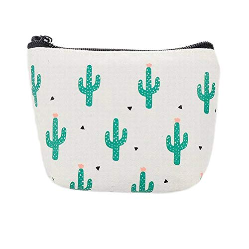 Mini Canvas Coin Purse Women Cactus Wallet Coin Bag Pouch Holder Small Cute Storage Bag Small Fresh For Keys Headset Lipstick Card Holder Zipper Clutch Pouches With WristletFashion Design