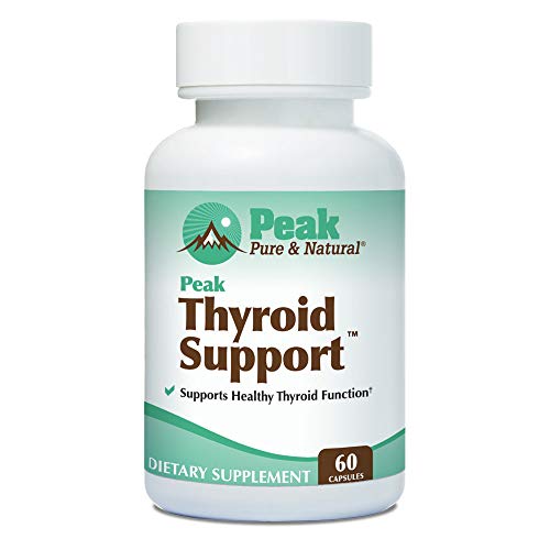 Thyroid Support by Peak Pure & Natural | Thyroid Supplement and Metabolism Booster to Support Weight Maintenance | Iodine Supplement Designed for Underactive Thyroid | 60 Capsules