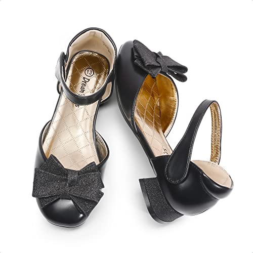 DREAM PAIRS Flower Girls Dress Shoes Bow Low Heels,Black,13 Little Kid - image 3